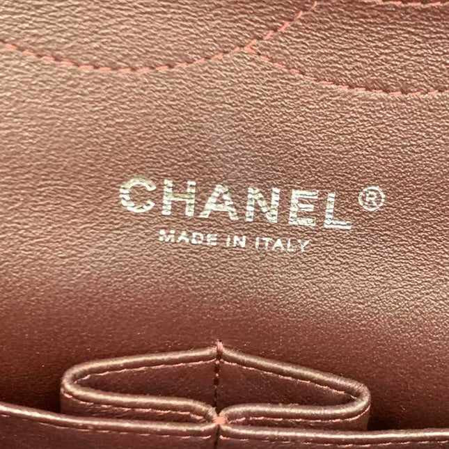 Chanel Classic Flap Jumbo Black Lambskin Leather Double Flap Silver Hardware 2013-2014