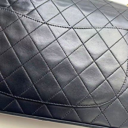Chanel Classic Flap Vintage Black Lambskin Leather with Gold Hardware Chain Strap