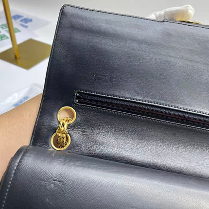 Chanel Classic Flap Vintage Black Lambskin Leather with Gold Hardware Chain Strap
