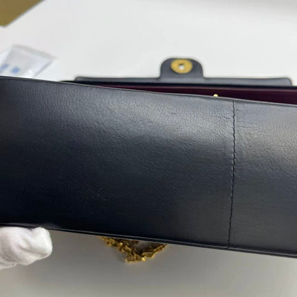 Chanel Classic Flap Vintage Black Lambskin Leather with Gold Hardware Chain Strap