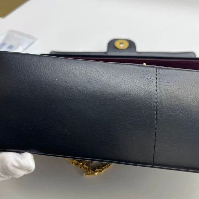 Chanel Classic Flap Vintage Black Lambskin Leather with Gold Hardware Chain Strap