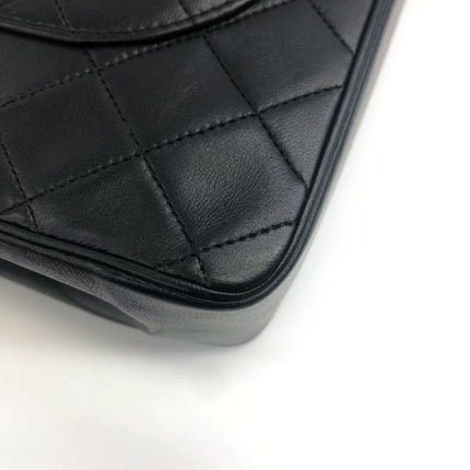 Chanel Classic Flap Vintage Black Lambskin Leather with Gold Hardware Chain Strap