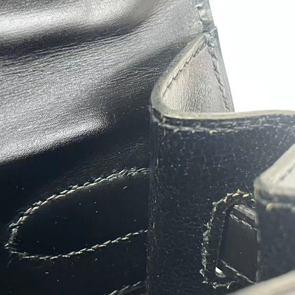 Hermes Kelly 32 Sellier Black Box Leather Gold HW 1989