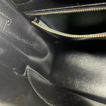 Hermes Kelly 32 Sellier Black Box Leather Gold HW 1989