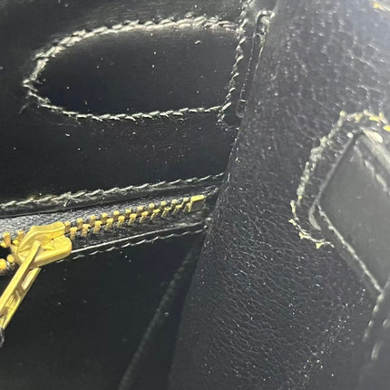 Hermes Kelly 32 Sellier Black Box Leather Gold HW 1989