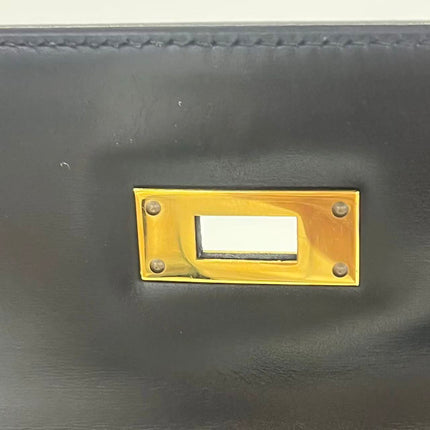 Hermes Kelly 32 Sellier Black Box Leather Gold HW 1989
