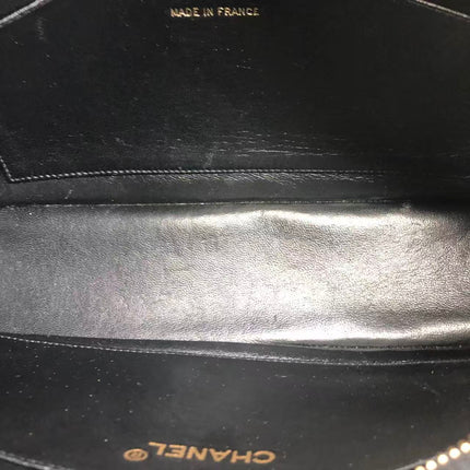 Chanel Matelasse Black Suede Gold Double Chain Coco Charm Medium Shoulder Bag