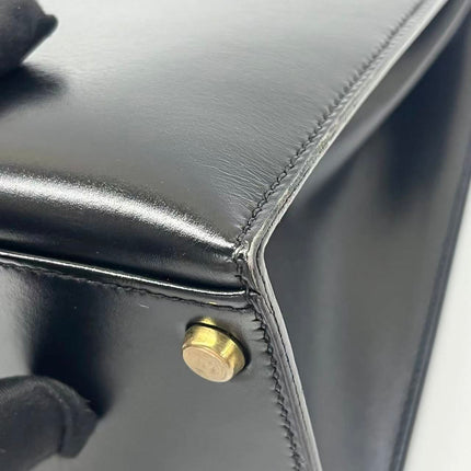 Hermes Kelly 32 Sellier Black Box Leather Gold HW 1989