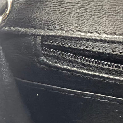 Chanel Classic Flap Mini Square Chevron Stitching Black Lambskin Silver Hardware Crossbody Bag