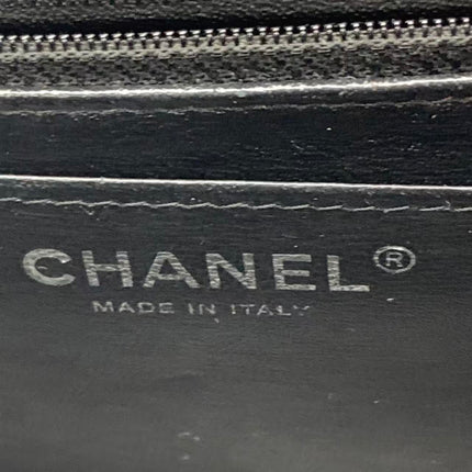 Chanel Classic Flap Mini Square Chevron Stitching Black Lambskin Silver Hardware Crossbody Bag