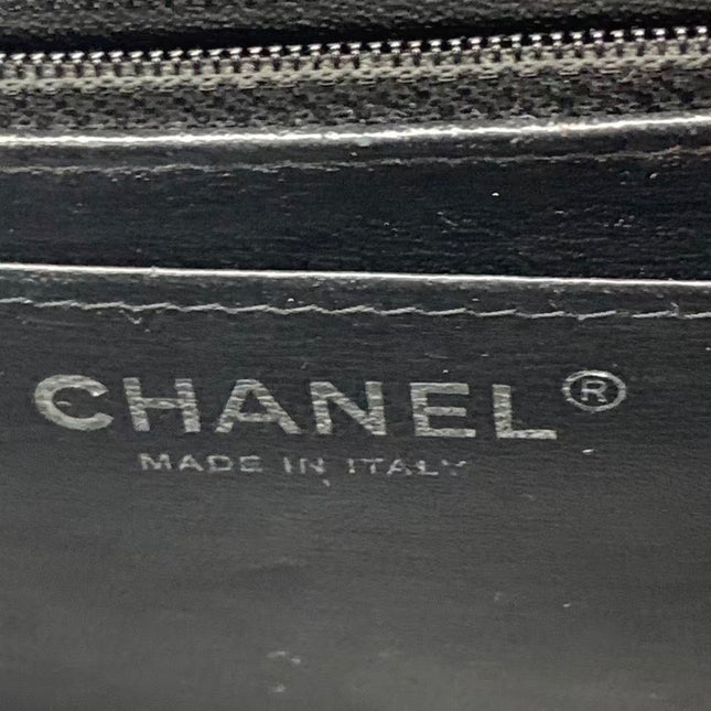 Chanel Classic Flap Mini Square Chevron Stitching Black Lambskin Silver Hardware Crossbody Bag