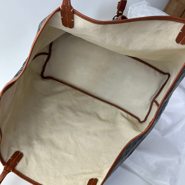Goyard Saint Louis GM Tote Large Brown Goyardine Canvas 2016