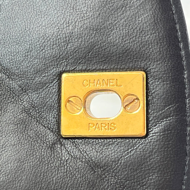 Chanel Vintage 1994-1996 Duma Backpack Black Lambskin Leather Gold Hardware