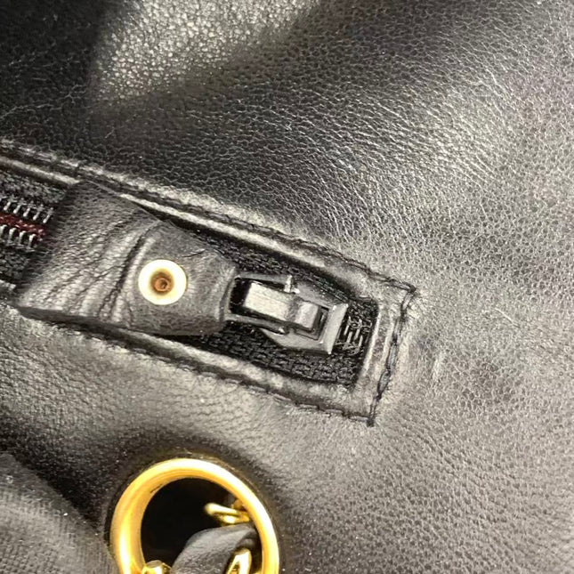 Chanel Classic Flap Medium Vintage Black Lambskin Leather 24k Gold Hardware 1994-1996