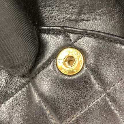 Chanel Classic Flap Medium Vintage Black Lambskin Leather 24k Gold Hardware 1994-1996