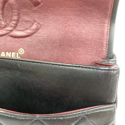 Chanel Classic Flap Medium Vintage Black Lambskin Leather 24k Gold Hardware 1994-1996