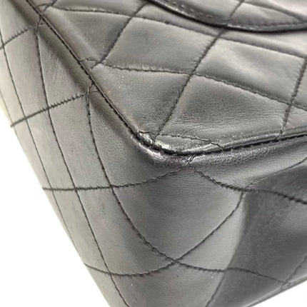 Chanel Classic Flap Medium Vintage Black Lambskin Leather 24k Gold Hardware 1994-1996