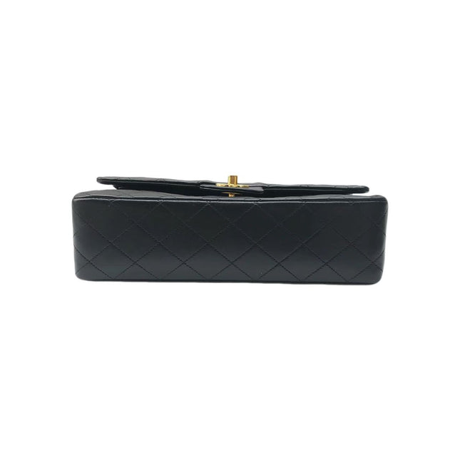 Chanel Classic Flap Medium Vintage Black Lambskin Leather 24k Gold Hardware 1994-1996