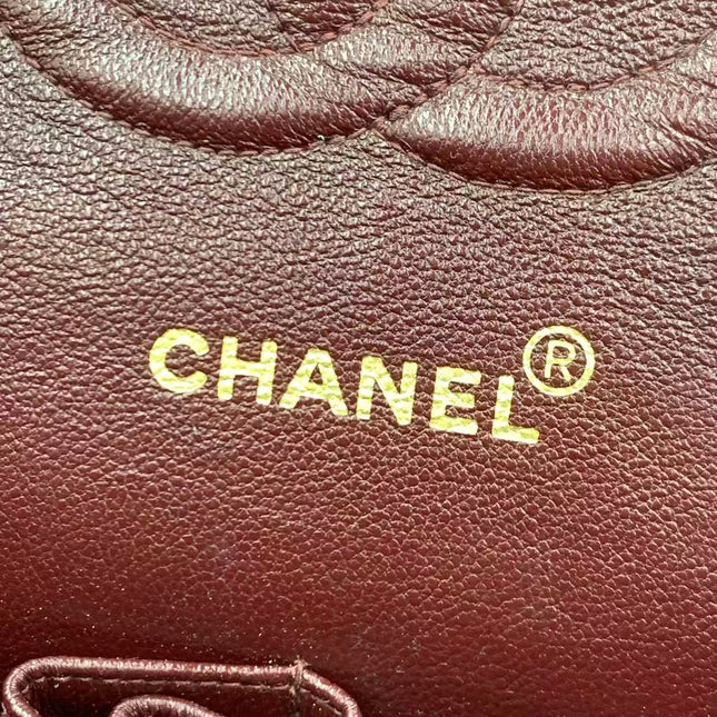 Chanel Classic Flap Medium Vintage Black Lambskin Leather 24k Gold Hardware 1994-1996