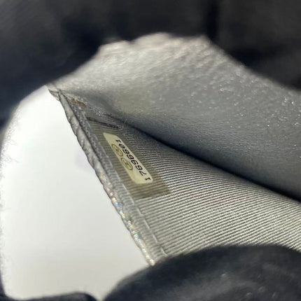 Chanel Wallet on Chain Silver Iridescent Lizard-skin Effect Embossed Leather