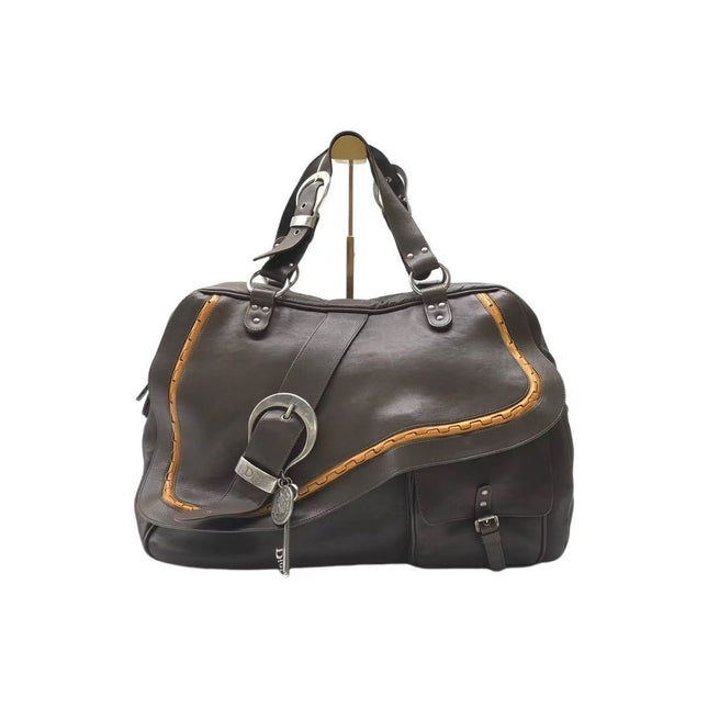 Sac bandoulière Dior Vintage Gaucho grand modèle en cuir rouge