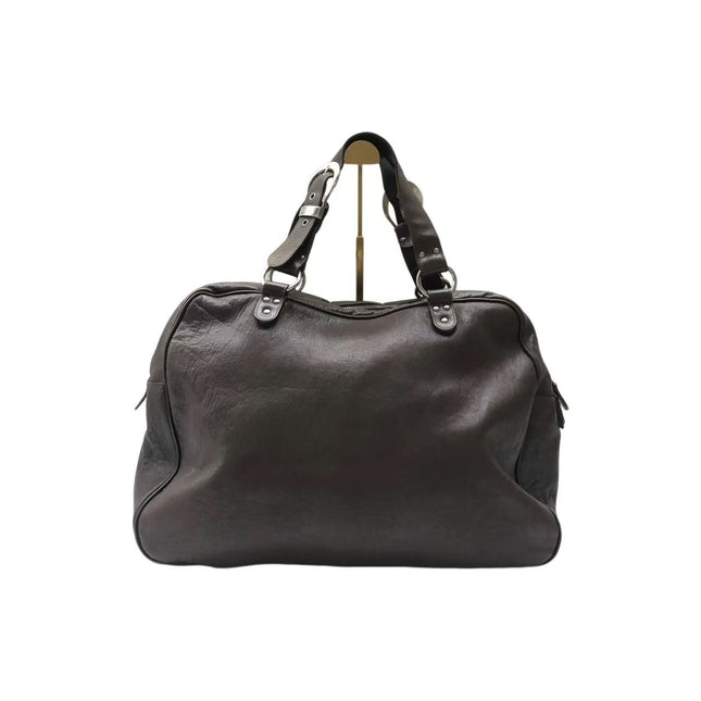 Dior Vintage Gaucho Large Dark Brown Leather Shoulder Bag