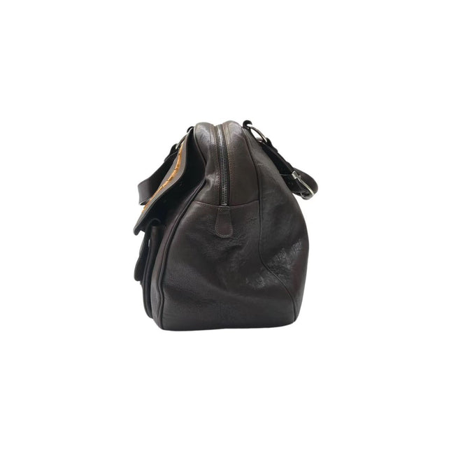 Dior Vintage Gaucho Large Dark Brown Leather Shoulder Bag