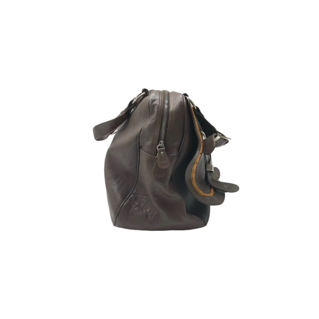 Dior Vintage Gaucho Large Dark Brown Leather Shoulder Bag