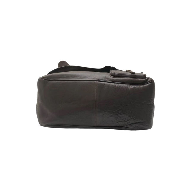 Dior Vintage Gaucho Large Dark Brown Leather Shoulder Bag