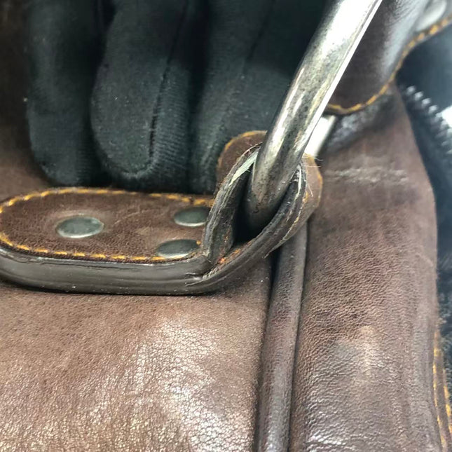 Dior Vintage Gaucho Large Dark Brown Leather Shoulder Bag