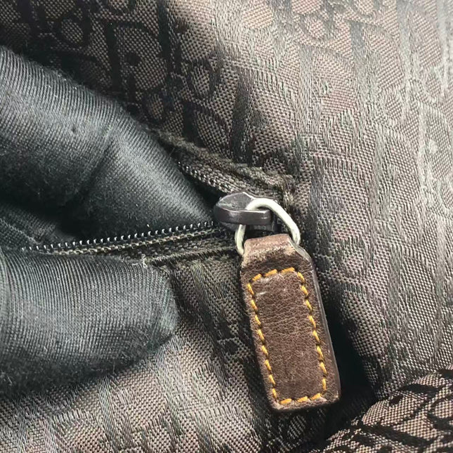 Dior Vintage Gaucho Large Dark Brown Leather Shoulder Bag