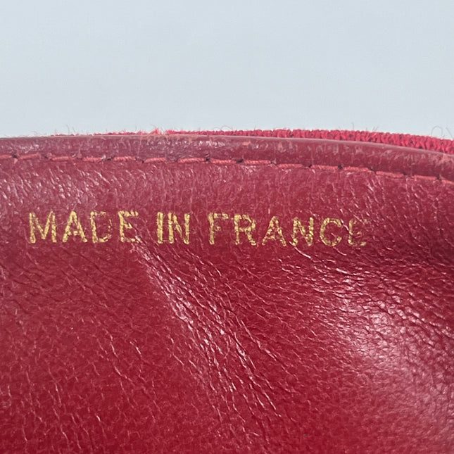 Chanel Classic Flap Small Red Fabric Double Flap Vintage 24k Gold Hardware Shoulder Bag