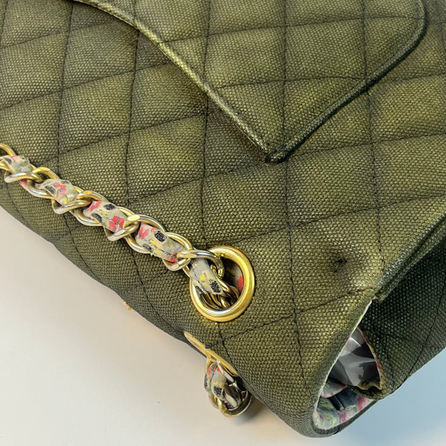 Chanel-Geldbörse mit Kette, klassischer Klappe, rotes Kaviarleder