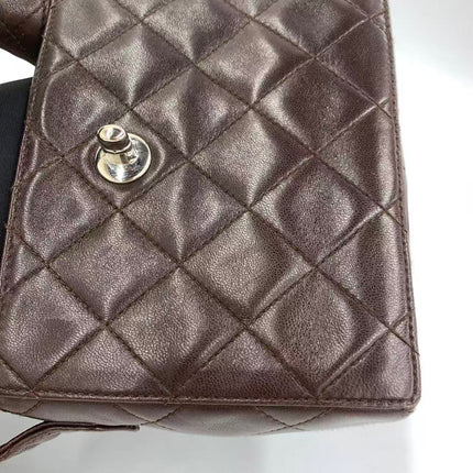 Sac bandoulière Chanel Vintage à rabat en cuir d'agneau jaune, 1991-1994