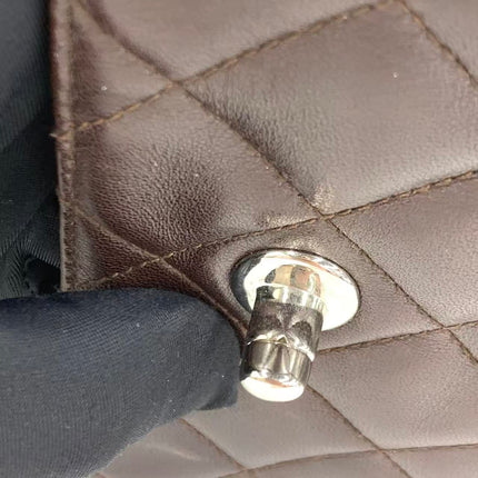 Sac bandoulière Chanel Vintage à rabat en cuir d'agneau jaune, 1991-1994