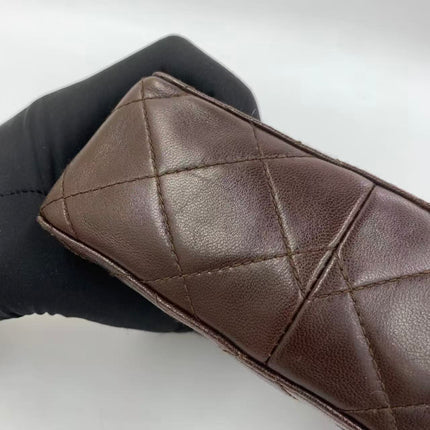 Sac bandoulière Chanel Vintage à rabat en cuir d'agneau jaune, 1991-1994