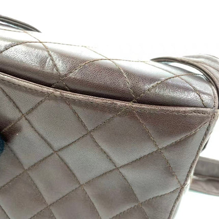 Sac bandoulière Chanel Vintage à rabat en cuir d'agneau jaune, 1991-1994