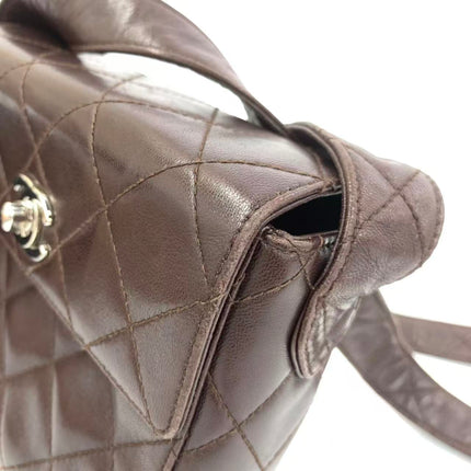 Sac bandoulière Chanel Vintage à rabat en cuir d'agneau jaune, 1991-1994