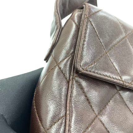 Sac bandoulière Chanel Vintage à rabat en cuir d'agneau jaune, 1991-1994