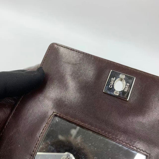 Chanel Vintage Mini Flap Crossbody Bag Brown Lambskin Leather, 1991-1994