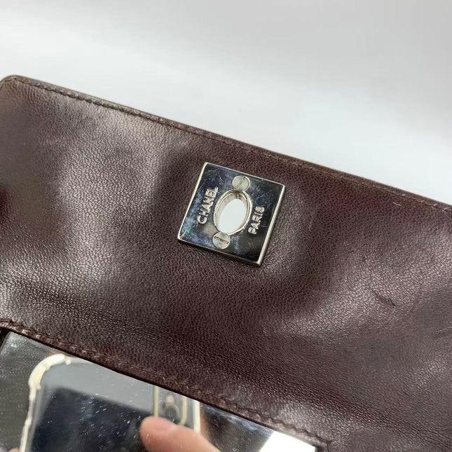 Chanel Vintage Mini Flap Crossbody Bag Brown Lambskin Leather, 1991-1994