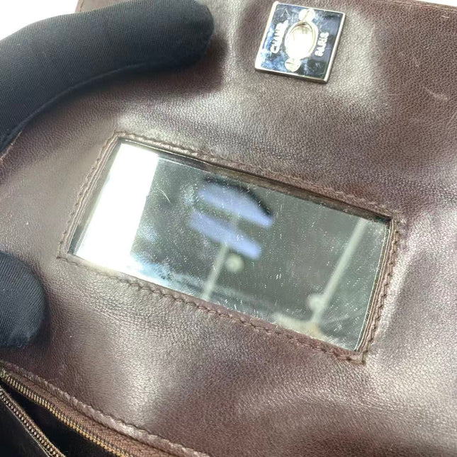 Chanel Vintage Mini Flap Crossbody Bag Brown Lambskin Leather, 1991-1994