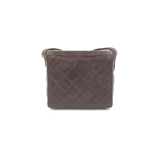 Chanel Vintage Mini Flap Crossbody Bag Brown Lambskin Leather, 1991-1994