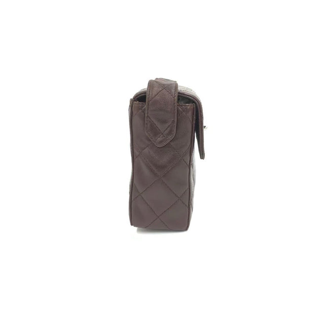 Chanel Vintage Mini Flap Crossbody Bag Brown Lambskin Leather, 1991-1994
