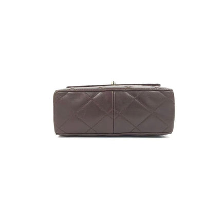 Sac bandoulière Chanel Vintage à rabat en cuir d'agneau jaune, 1991-1994