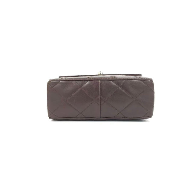 Chanel Vintage Mini Flap Crossbody Bag Brown Lambskin Leather, 1991-1994