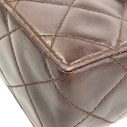 Sac bandoulière Chanel Vintage à rabat en cuir d'agneau jaune, 1991-1994