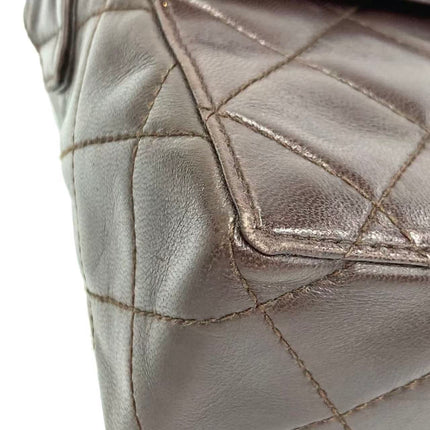 Sac bandoulière Chanel Vintage à rabat en cuir d'agneau jaune, 1991-1994