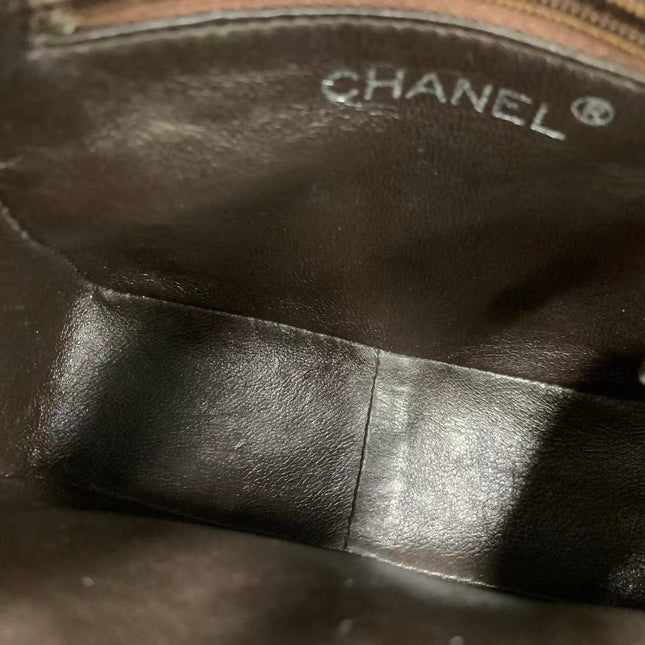 Chanel Vintage Mini Flap Crossbody Bag Brown Lambskin Leather, 1991-1994