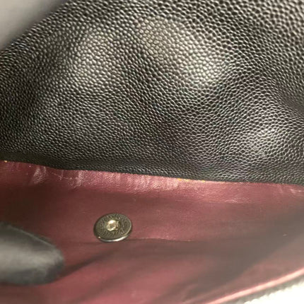 Chanel Classic Flap Jumbo 2011 Black Caviar Leather Double Flap Silver Hardware